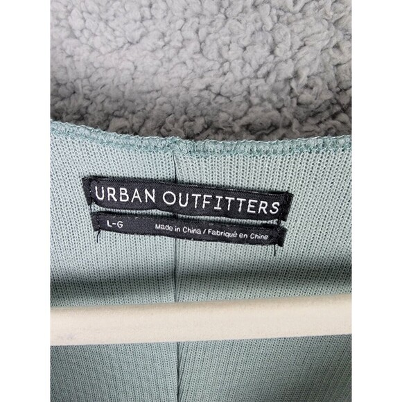 Urban Outfitters Womens Top L  Green Pullover V-Neck Reverse Seam Ribbed Texture - Picture 6 of 15